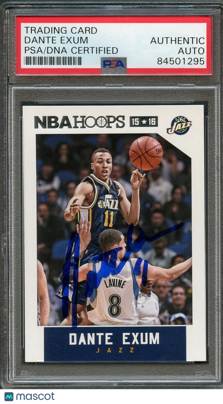 2015-16 NBA Hoops #9 Dante Exum Signed Card PSA Slabbed Jazz