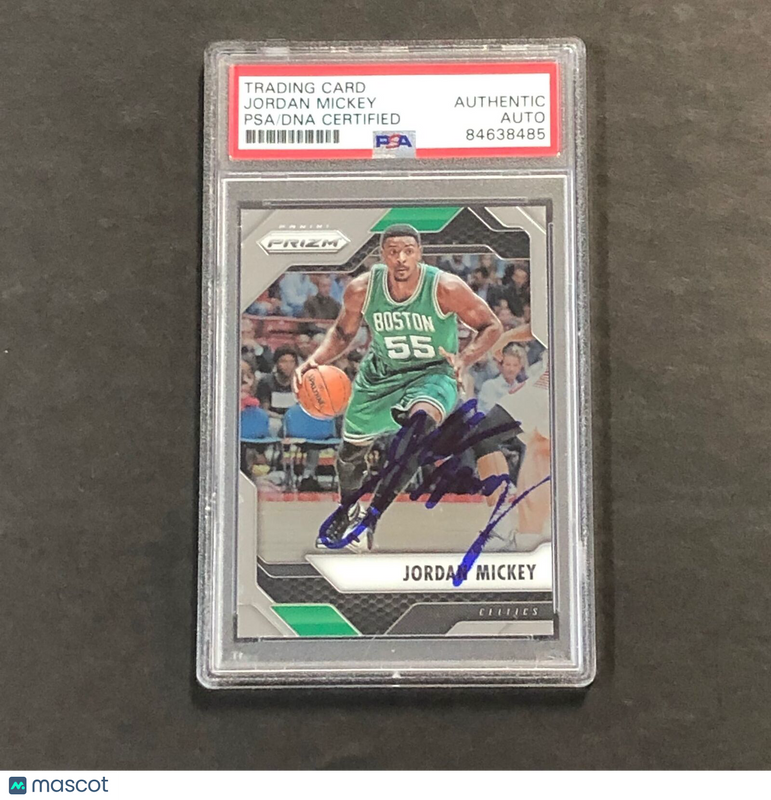 2016-17 Panini Prizm #50 Jordan Mickey Signed Card AUTO PSA/DNA Slabbed Celtics