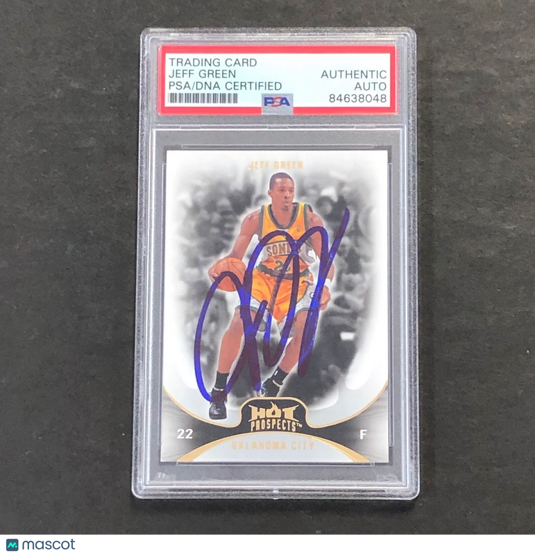 2008-09 Fleer Hot Prospects #34 Jeff Green Signed Card AUTO PSA/DNA Slabbed Thun