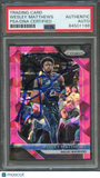 2018-19 Prizm Pink Cracked Ice #290 Wesley Matthews Signed Card AUTO PSA Slabbed