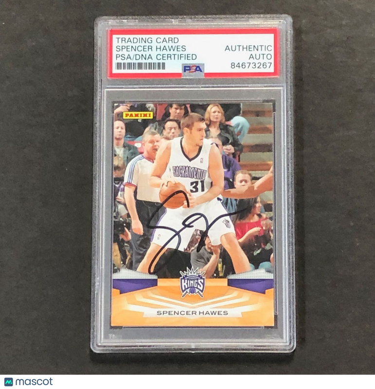 2009-10 Panini #300 Spencer Hawes Signed Card AUTO PSA/DNA Slabbed Kings