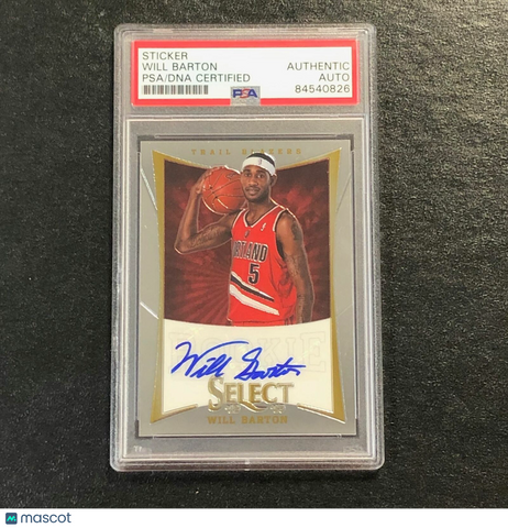 2012-13 Panini Select #222 Will Barton signed Auto Card PSA/DNA Slabbed Trail Bl