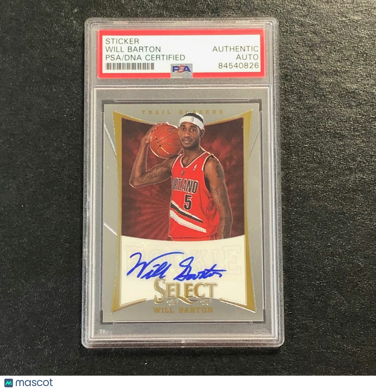 2012-13 Panini Select #222 Will Barton signed Auto Card PSA/DNA Slabbed Trail Bl