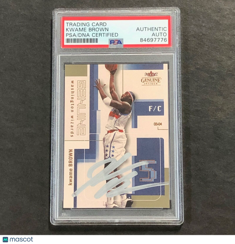2003-04 Fleer Genuine Insider #7 Kwame Brown Signed Card PSA Slabbed Wizards