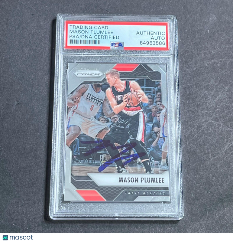 2016-17 Panini Prizm #276 Mason Plumlee Signed Card Auto PSA Slabbed Blazers