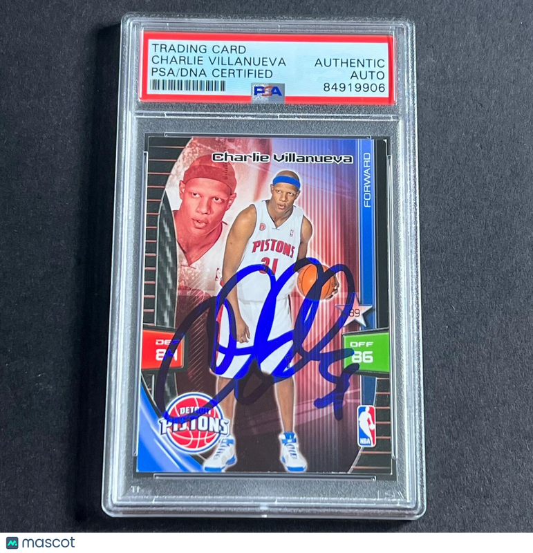 2009 Panini Adrenalyn Charlie Villanueva Signed Card AUTO PSA/DNA Slabbed Piston
