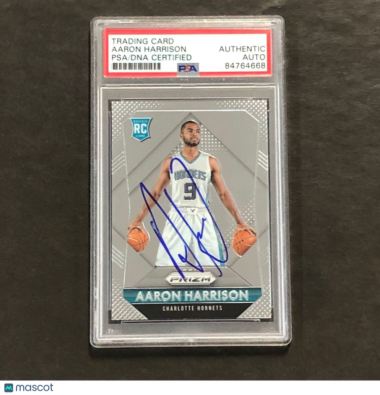 2015-16 Panini Prizm #319 Aaron Harrison Signed Card Auto PSA Slabbed Hornets