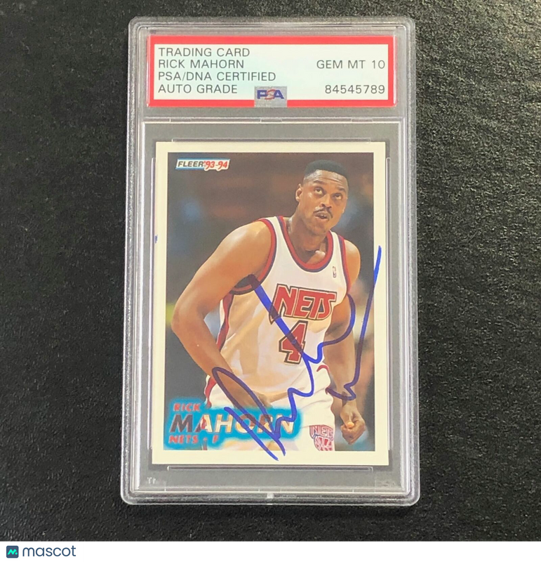 1993-94 Fleer #335 Rick Mahorn Signed Card AUTO 10 PSA Slabbed New Jersey Nets