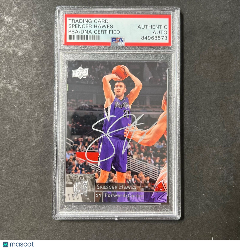 2009-10 Upper Deck #166 Spencer Hawes Signed Card AUTO PSA/DNA Slabbed Kings