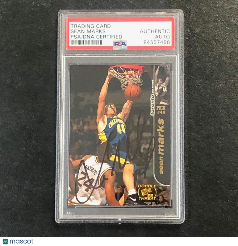 1998-99 Press Pass Double Threat #28 Sean Marks Signed Card AUTO PSA Slabbed Cal