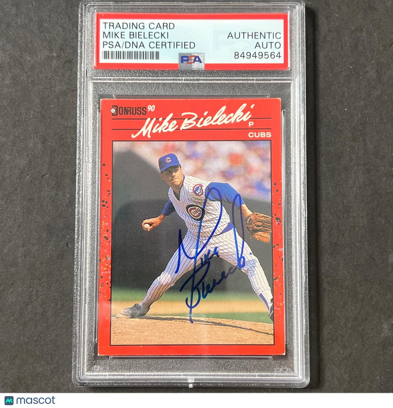 1990 Donruss #373 Mike Bielecki Signed Card PSA Slabbed Auto Cubs