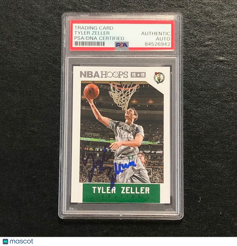 2015-16 NBA Hoops #180 Tyler Zeller Signed Card AUTO PSA/DNA Slabbed Celtics