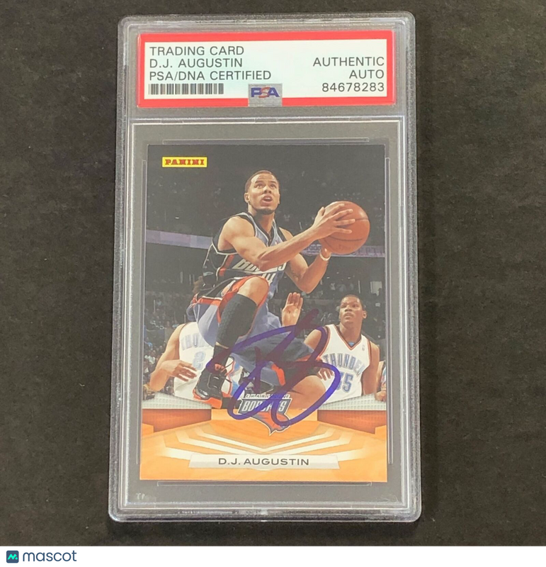 2009-10 Panini Basketball #115 D.J. Augustin Signed Card AUTO PSA Slabbed Bobcat