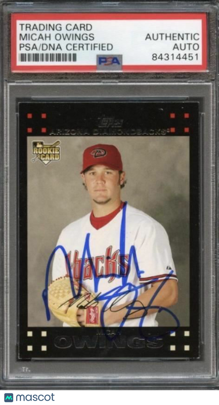 2007 Topps Update #169 Micah Owings Signed Card Auto PSA Slabbed