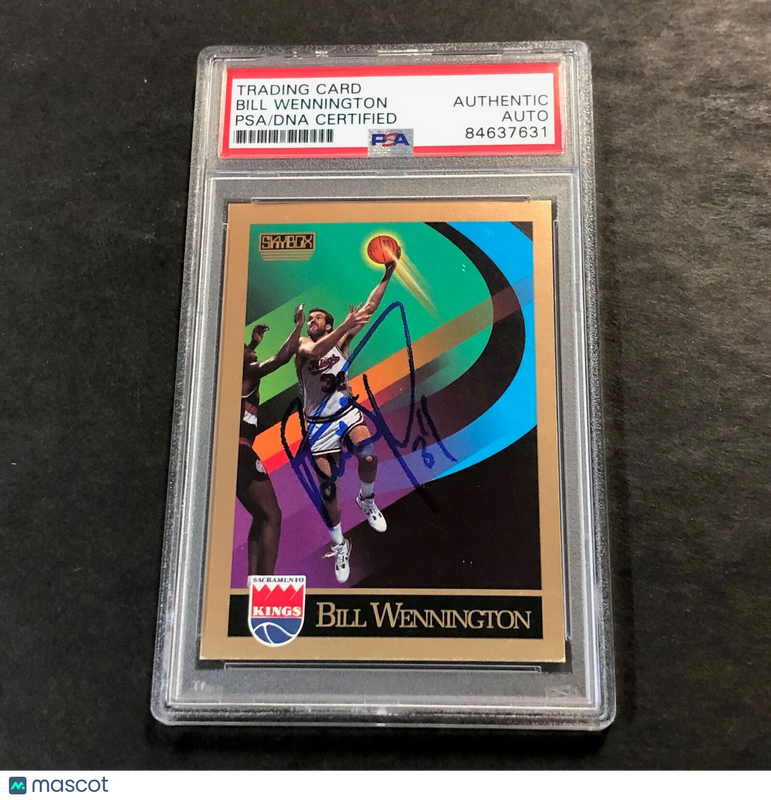 1990-91 Skybox #412 Bill Wennington Signed Card Auto PSA Slabbed Kings