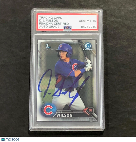 2016 Topps Bowman Chrome #BCP-170 D.J. Wilson Signed Card AUTO 10 PSA/DNA Slabbe
