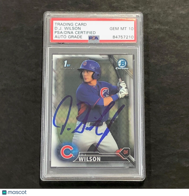 2016 Topps Bowman Chrome #BCP-170 D.J. Wilson Signed Card AUTO 10 PSA/DNA Slabbe