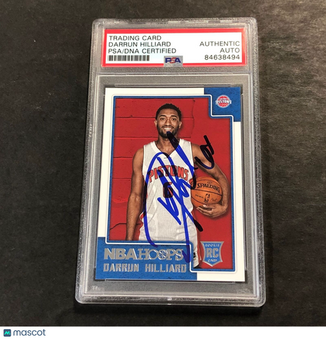 2015-16 NBA Hoops #297 Darrun Hilliard Signed Card AUTO PSA Slabbed RC Pistons