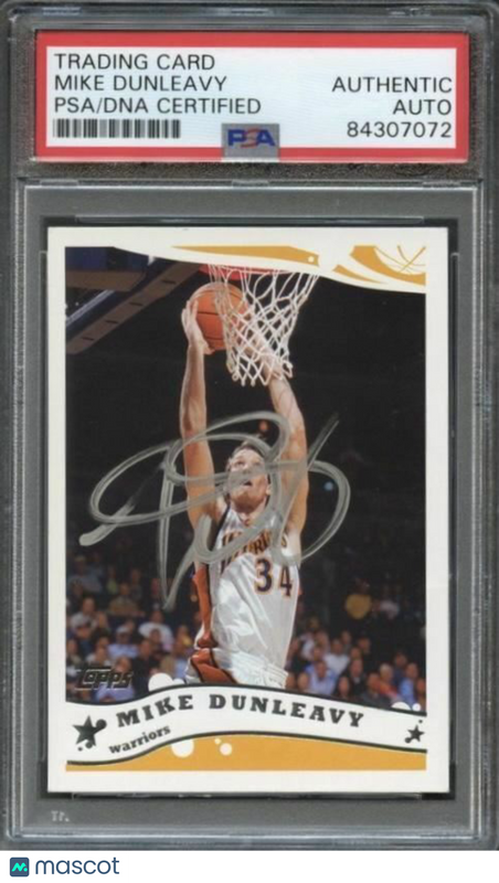 2005 TOPPS #39 MIKE DUNLEAVY Signed Card AUTO PSA Slabbed