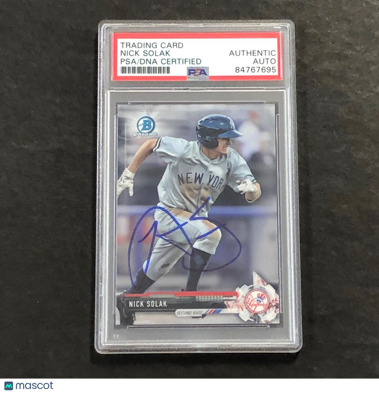 2017 Topps Bowman Chrome #BCP-77 Nick Solak Signed Card AUTO PSA Slabbed Yankees
