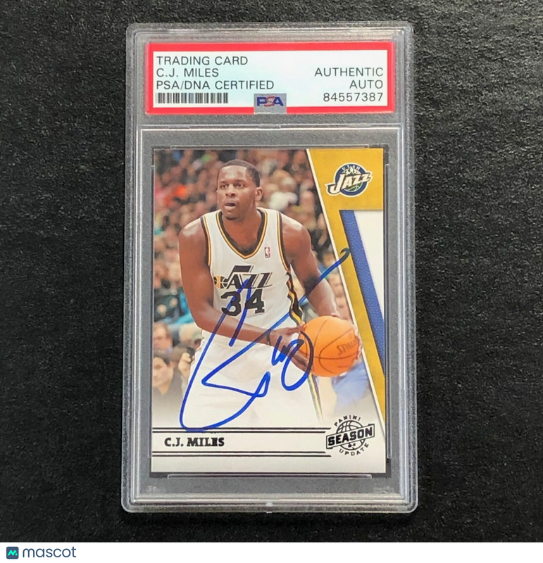 2010-11 Panini Season Update #157 C.J. Miles Signed Card PSA Slabbed Jazz