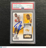 2015-16 Contenders Draft Picks #27 Derrick Favors Signed Card AUTO PSA Slabbed G