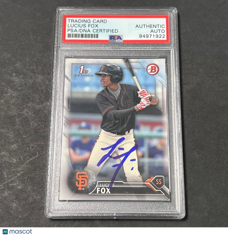 2016 Topps Bowman Draft #BP13 Lucius Fox Signed Card PSA Slabbed Auto Giants