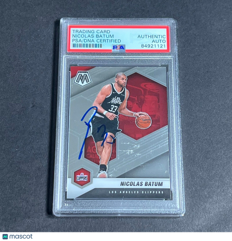 2020-21 Panini Mosaic #82 Nicolas Batum Signed Card AUTO PSA Slabbed Clippers