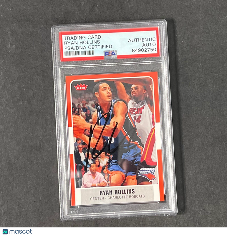 2006 Fleer #73 Ryan Hollins Signed Card AUTO PSA Slabbed RC Bobcats