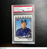 2003 Topps #282 Ned Yost Signed Card AUTO 10 PSA Slabbed Brewers