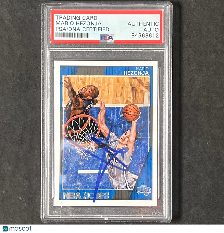 2016-17 NBA Hoops #76 Mario Hezonja Signed Card AUTO PSA/DNA Slabbed Magic