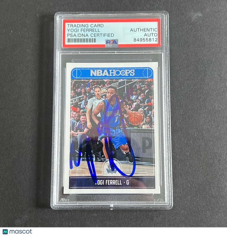 2017 NBA Hoops #126 Yogi Ferrell Signed Card AUTO PSA Slabbed Mavericks