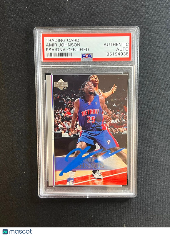 2007-08 Upper Deck #126  Amir Johnson Signed Card AUTO PSA Slabbed Pistons