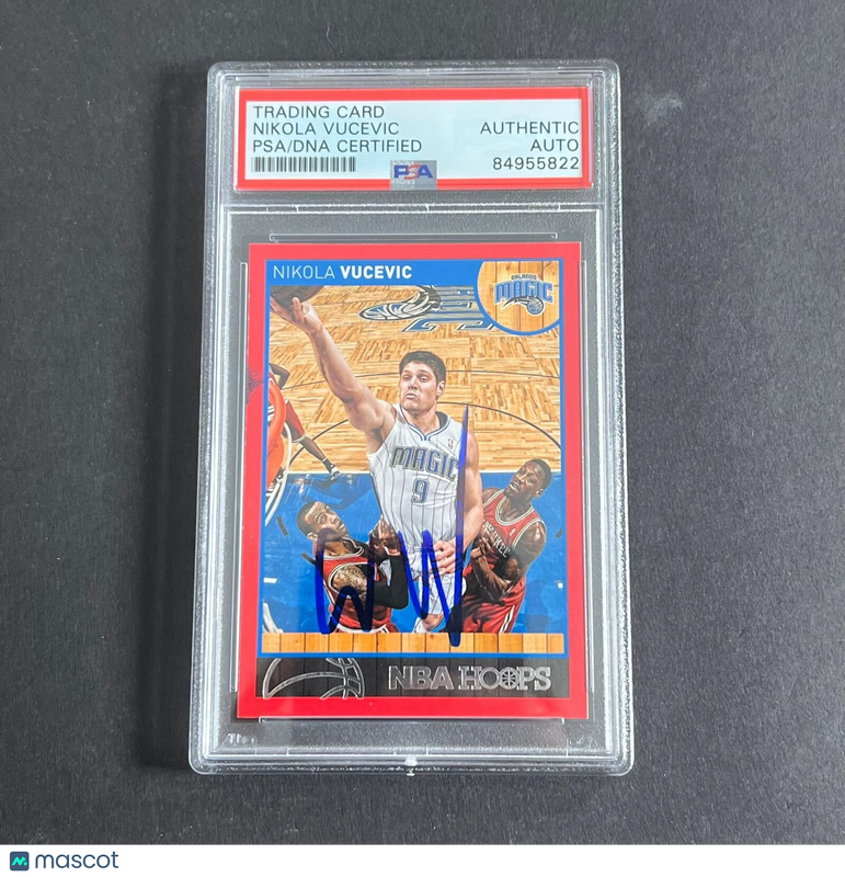 2013-14 NBA Hoops Red #23 Nikola Vucevic Signed Card AUTO PSA Slabbed Magic