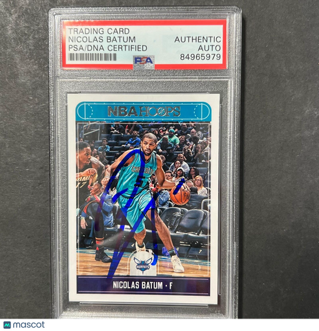 2017-18 Panini Hoops #74 Nicolas Batum Signed Card AUTO Grade PSA Slabbed Hornet