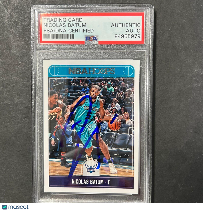 2017-18 Panini Hoops #74 Nicolas Batum Signed Card AUTO Grade PSA Slabbed Hornet
