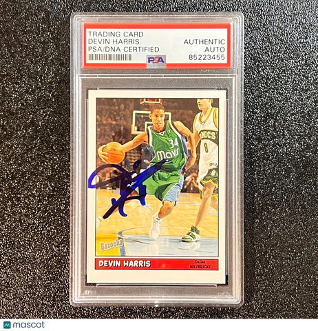 2005-06 Topps Bazooka #97 Devin Harris Signed Card AUTO PSA Slabbed Mavericks