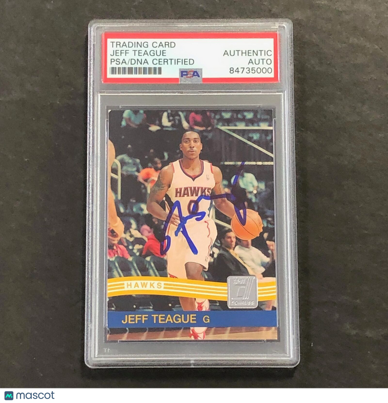 2010-11 Donruss Basketball #150 Jeff Teague Signed Card AUTO PSA Slabbed Hawks