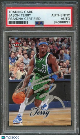 2007-08 Fleer Ultra #36 Jason Terry Signed Card AUTO PSA Slabbed Mavericks