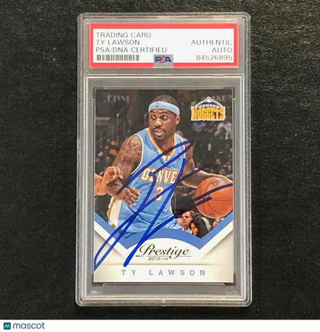 2013-14 Panini Prestige #55 Ty Lawson Signed Card AUTO PSA Slabbed Nuggets