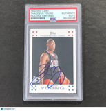 2007-08 Topps #12 Thaddeus Young Signed Card AUTO PSA Slabbed RC