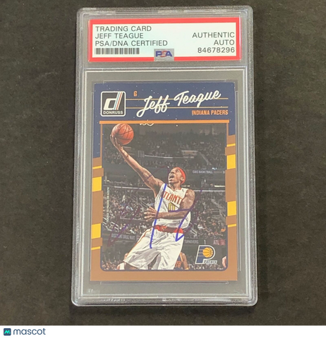 2016-17 Donruss Basketball #91 Jeff Teague Signed Card AUTO PSA Slabbed Pacers