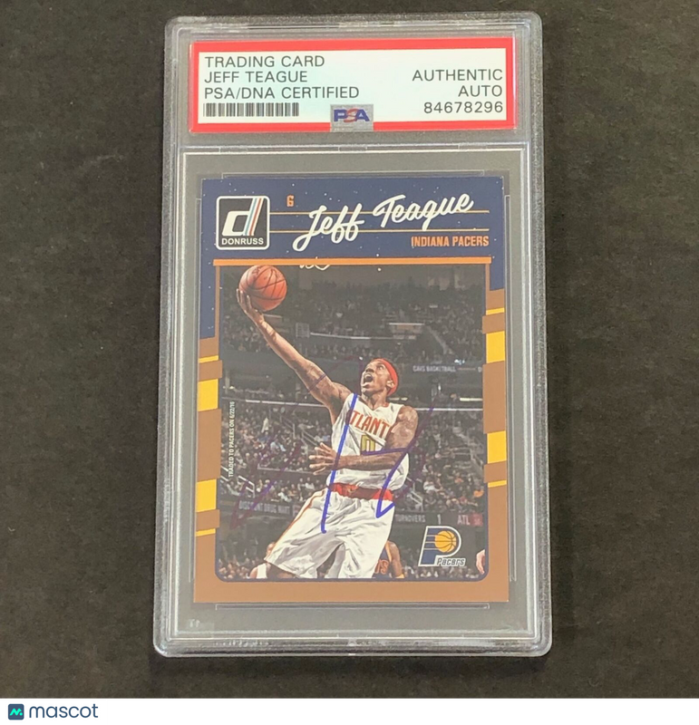 2016-17 Donruss Basketball #91 Jeff Teague Signed Card AUTO PSA Slabbed Pacers