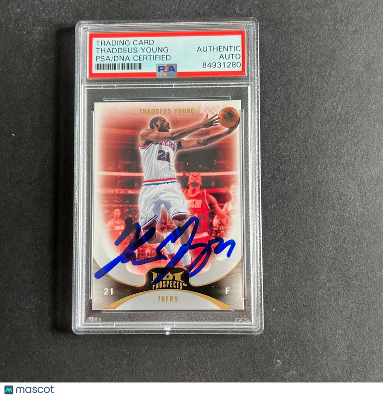 2008-09 NBA Hot Prospects #90 Thaddeus Young Signed Card AUTO PSA Slabbed 76ers