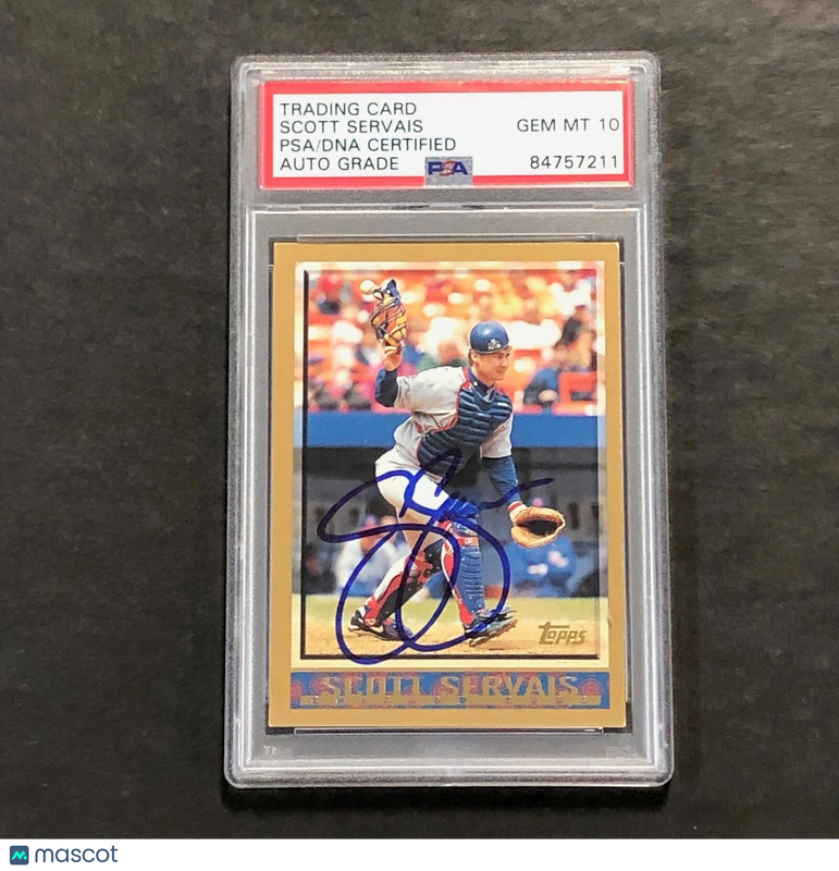 1998 Topps #92 Scott Servais Signed Card PSA Slabbed Auto 10 Cubs