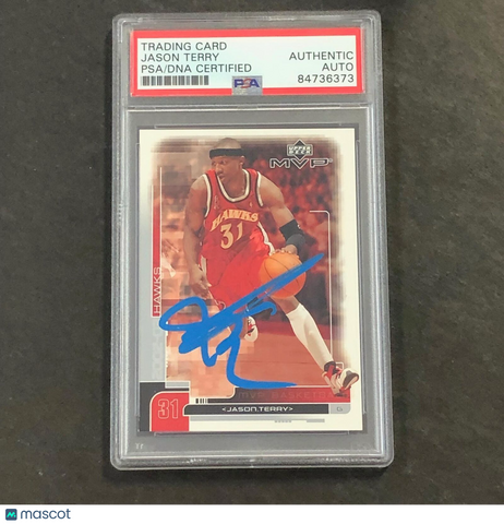 2003 Upper Deck MVP #2 Jason Terry Signed Card AUTO PSA Slabbed Hawks