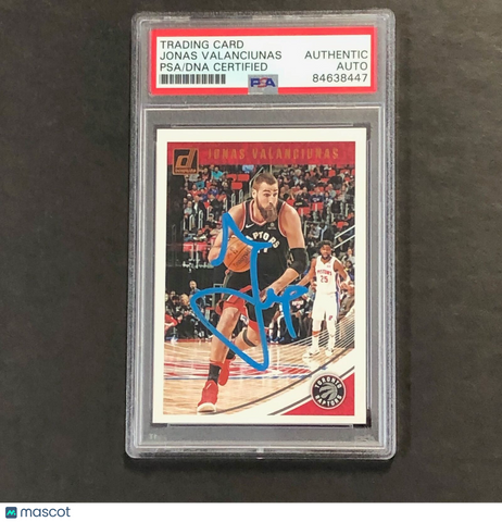 2018-19 Panini Donruss #43 Jonas Valanciunas Signed Card AUTO PSA Slabbed Toront