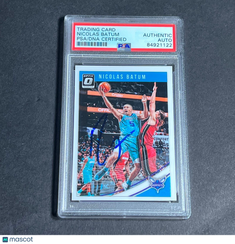 2018-19 Donruss Optic #18 Nicolas Batum Signed Card AUTO PSA Slabbed Hornets