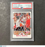 2006-07 Topps Finest #163 Martell Webster Signed Card AUTO PSA Slabbed Trail Bla