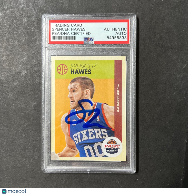 2012-13 Panini Past and Present #13 Spencer Hawes Signed Card AUTO PSA/DNA Slabb